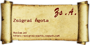 Zsigrai Ágota névjegykártya